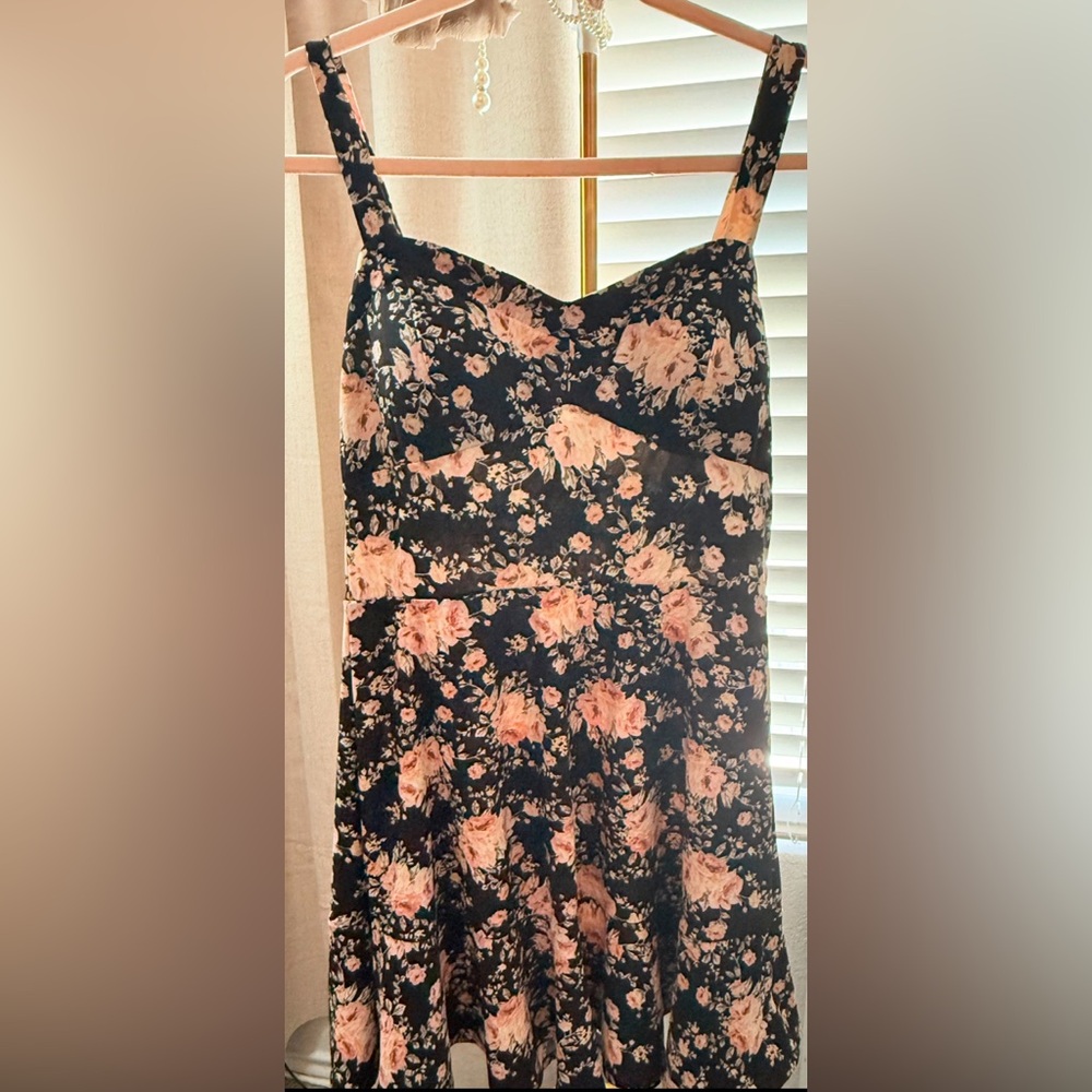 Orange and Pink Midi A-Line Cocktail Dress